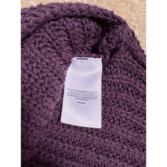 Lands' End Sweater Womens XL Maroon Merino Wool Blend Turtle Neck Chunky D855 - Picture 5 of 9